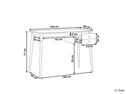 Skrivebord EBEME Sort 106 cm 48 cm med opbevaring