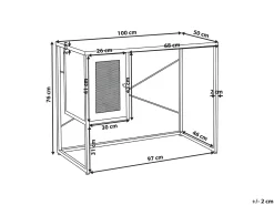 Skrivebord HARJO Sort 100 cm 50 cm med opbevaring