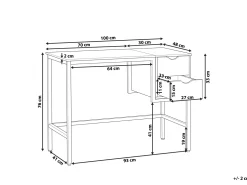 Skrivebord HARPER Sort 100 cm 48 cm med skuffer
