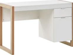 Skrivebord JOHNSON Brun/hvid 112 cm 50 cm med opbevaring