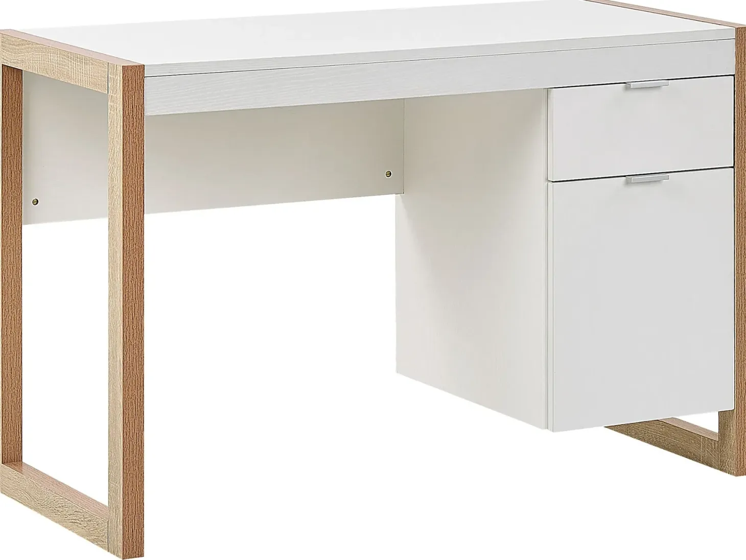 Skrivebord JOHNSON Brun/hvid 112 cm 50 cm med opbevaring