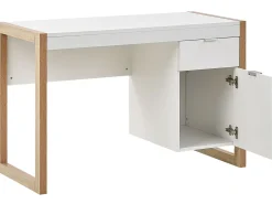 Skrivebord JOHNSON Brun/hvid 112 cm 50 cm med opbevaring