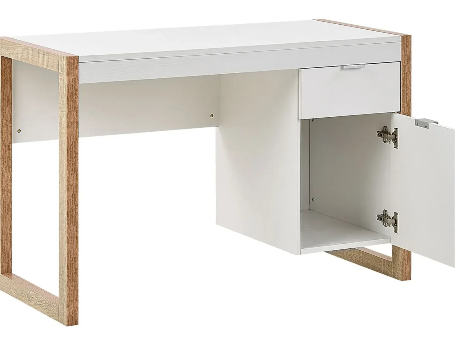 Skrivebord JOHNSON Brun/hvid 112 cm 50 cm med opbevaring