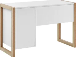 Skrivebord JOHNSON Brun/hvid 112 cm 50 cm med opbevaring