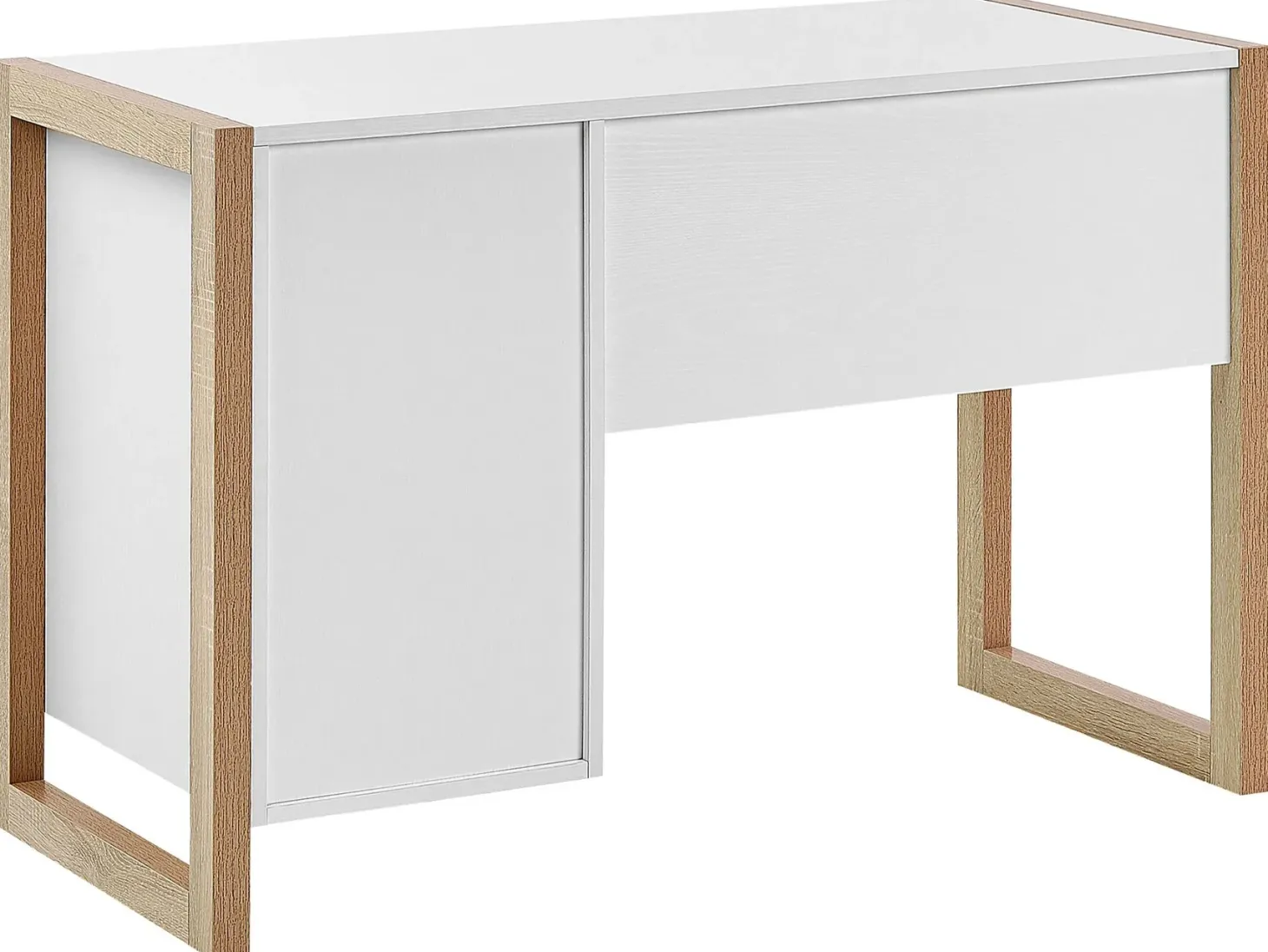 Skrivebord JOHNSON Brun/hvid 112 cm 50 cm med opbevaring