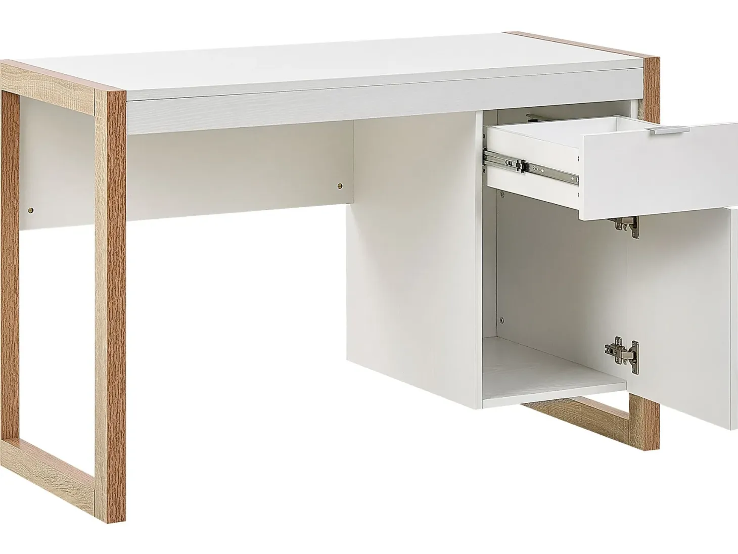 Skrivebord JOHNSON Brun/hvid 112 cm 50 cm med opbevaring