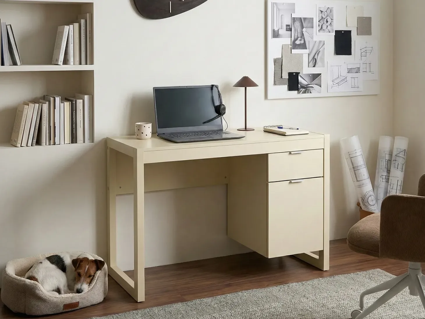 Skrivebord JOHNSON Lys Beige 112 cm 50 cm
