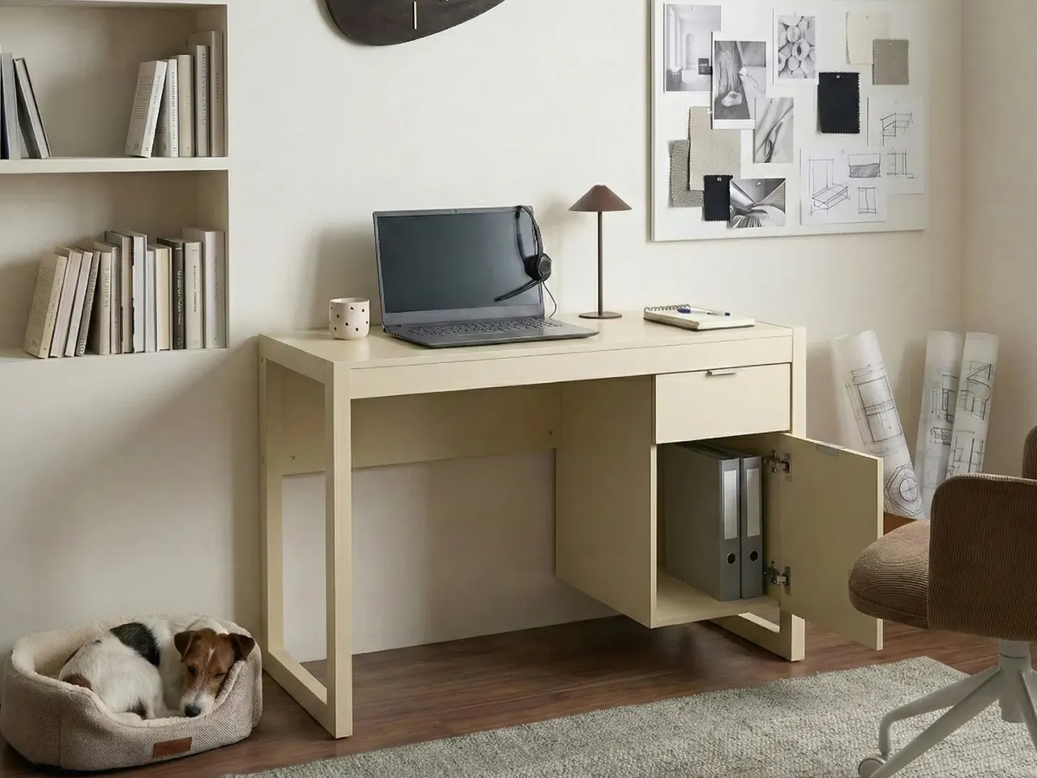 Skrivebord JOHNSON Lys Beige 112 cm 50 cm