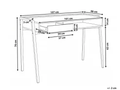 Skrivebord KOFOTEN Hvid 107 cm 48 cm