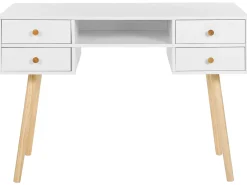 Skrivebord LEVIN Hvid 110 cm 55 cm med skuffer