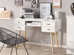 Skrivebord LEVIN Hvid 110 cm 55 cm med skuffer
