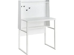 Skrivebord med perforeret tavle BUXTON Hvid 84 cm 48 cm