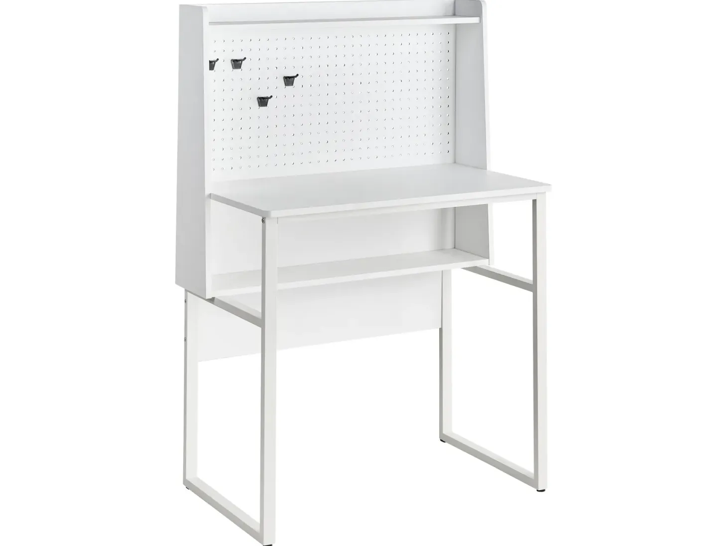 Skrivebord med perforeret tavle BUXTON Hvid 84 cm 48 cm
