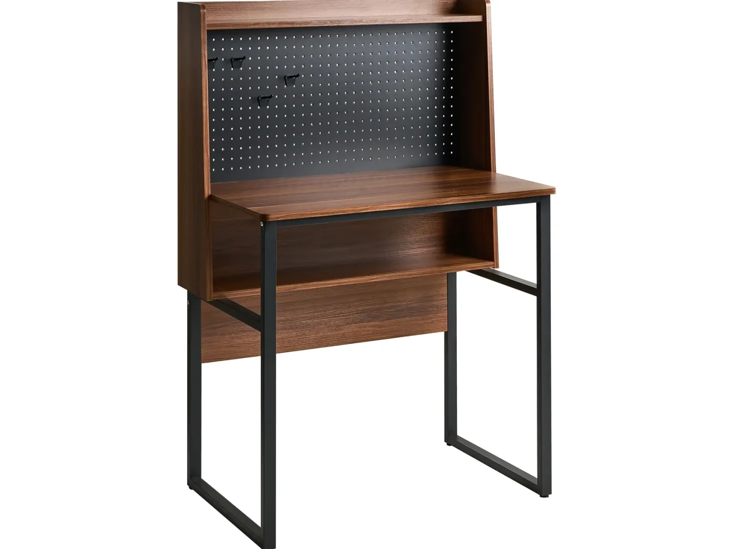 Skrivebord med perforeret tavle BUXTON Mørkebrun 84 cm 48 cm