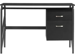 Skrivebord MORITON Sort 117 cm 57 cm med opbevaring