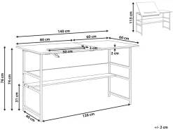 Skrivebord ORAN Hvid 140 cm 60 cm