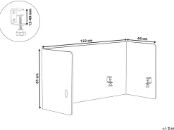 Skrivebordsdeler SOLOA 210 x 61 cm Cremehvid