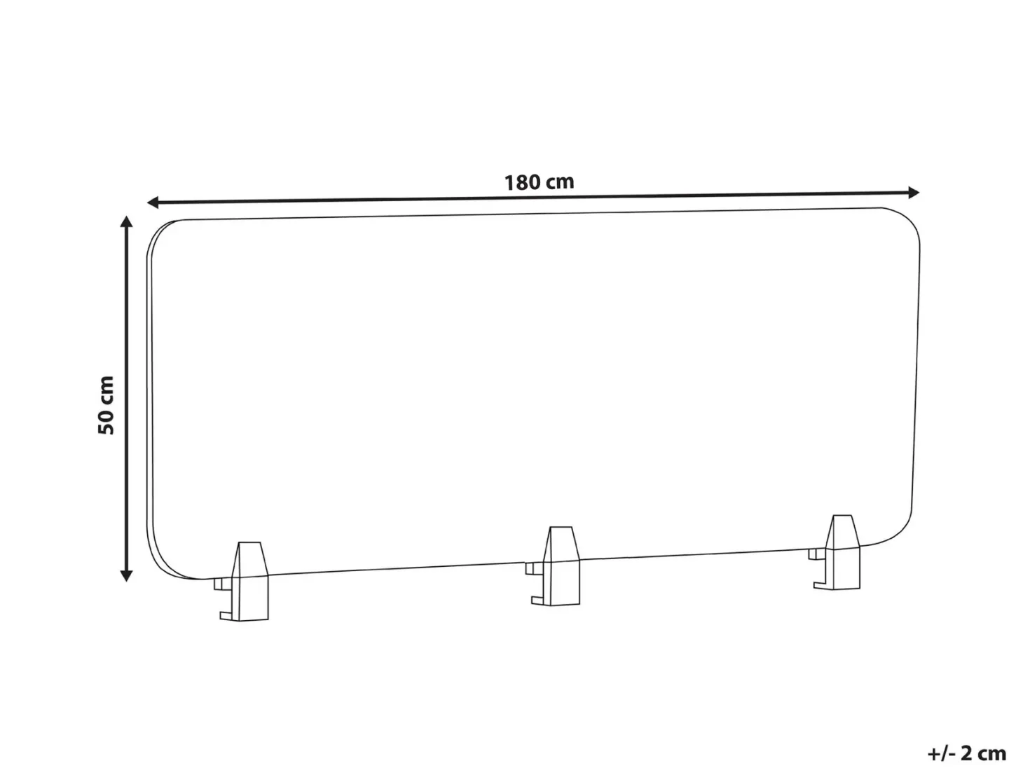 Skrivebordsdeler SPLIT 180 x 50 cm Ferskenagtig lyserød