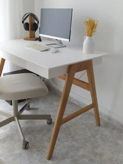 Skrivebord SHESLAY Hvid 120 cm 70 cm med skuffer