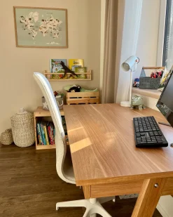 Skrivebord SHESLAY Lysebrun 120 cm 70 cm med skuffer