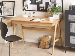 Skrivebord SHESLAY Lysebrun 120 cm 70 cm med skuffer