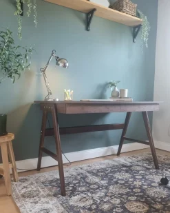 Skrivebord SHESLAY Mørkebrun 120 cm 70 cm med skuffer