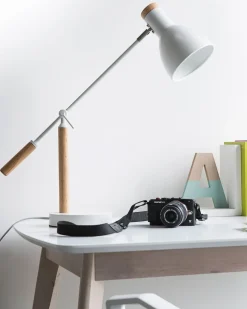 Skrivebordslampe PECKOS Justerbar Metal Hvid