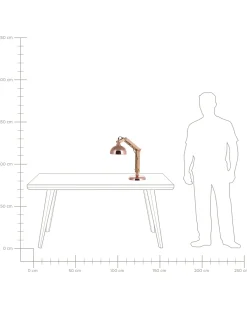 Skrivebordslampe SALADO Justerbar Træ Kobber