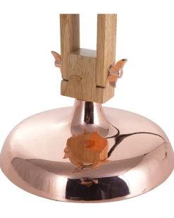 Skrivebordslampe SALADO Justerbar Træ Kobber