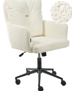 Skrivebordsstol ALPINE Boucle Cremehvid