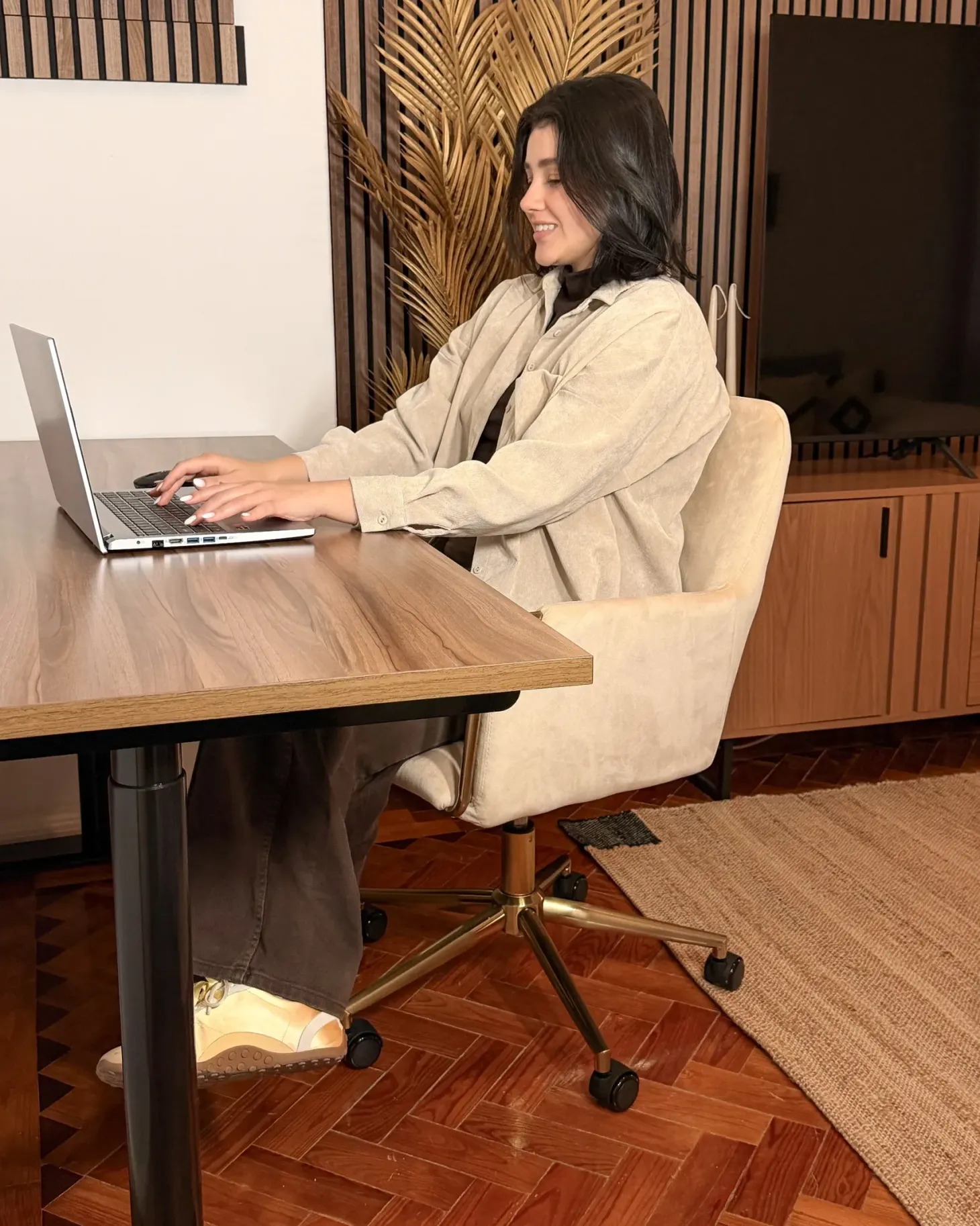 Skrivebordsstol ALTONA Velour Cremehvid