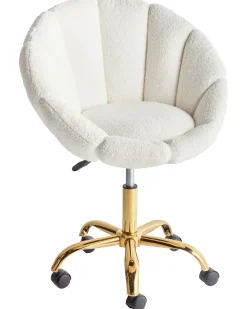 Skrivebordsstol ANNABELLE Boucle Hvid