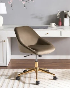 Skrivebordsstol BARDSDALE Velour Brun