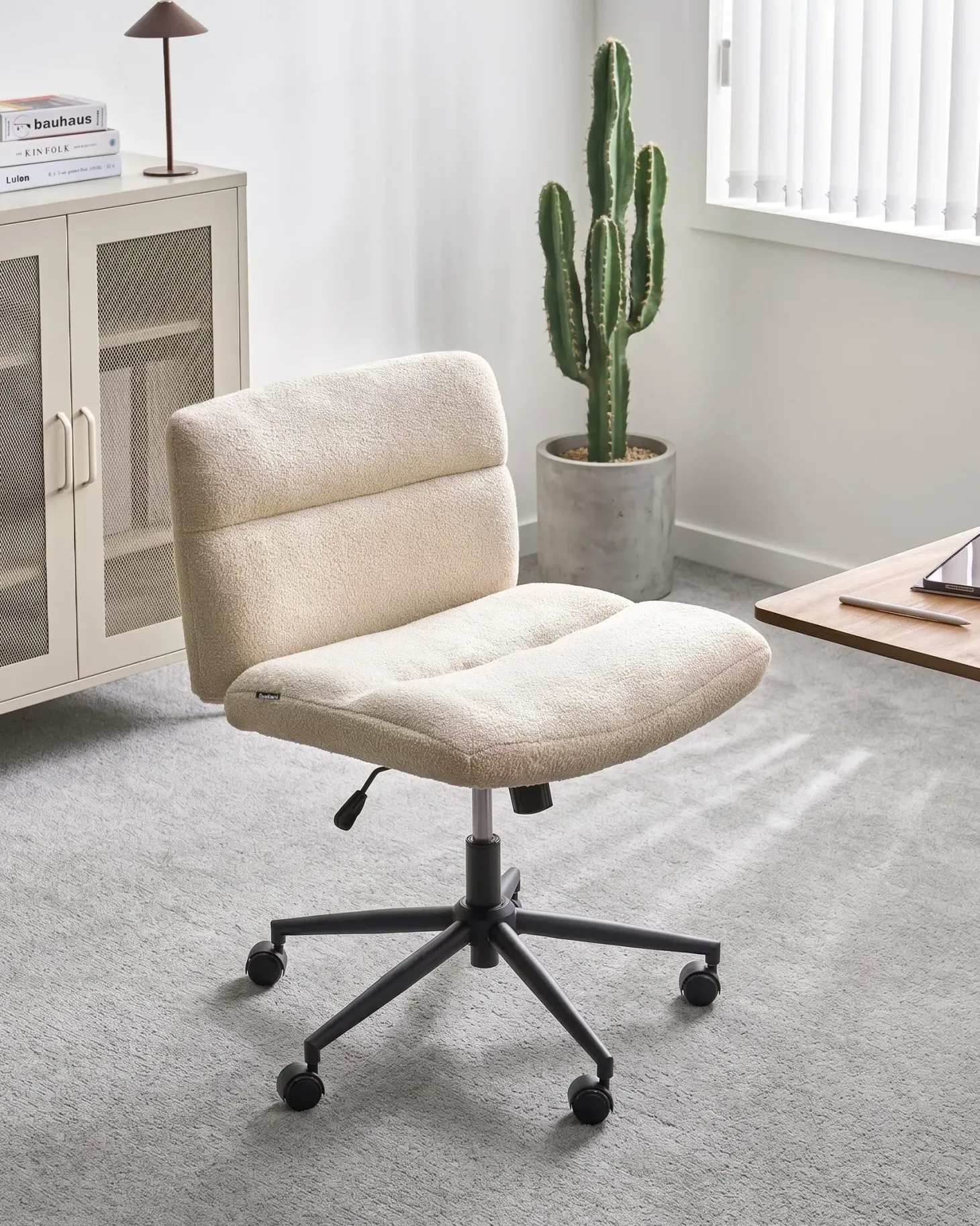 Skrivebordsstol CATLIN Boucle Lys Beige