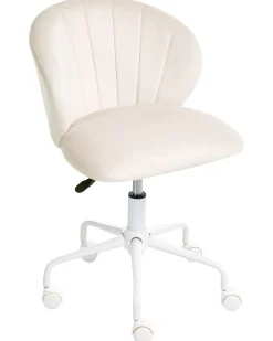 Skrivebordsstol CHEERFUL Velour Cremehvid