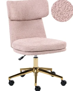 Skrivebordsstol GRANBY Boucle Pastellrosa