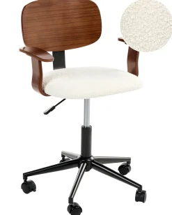 Skrivebordsstol GUNNISON Boucle Cremehvid
