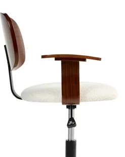 Skrivebordsstol GUNNISON Boucle Cremehvid