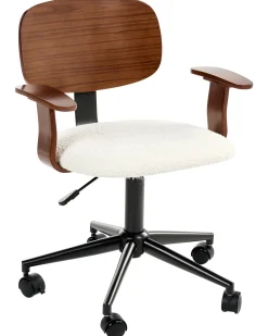 Skrivebordsstol GUNNISON Boucle Cremehvid