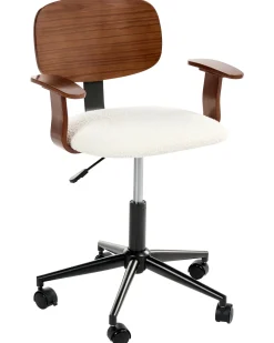 Skrivebordsstol GUNNISON Boucle Cremehvid