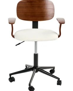 Skrivebordsstol GUNNISON Boucle Cremehvid