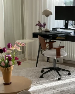 Skrivebordsstol GUNNISON Kunstlinned Lysegrå