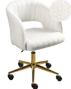Skrivebordsstol KATONAH Boucle Cremehvid