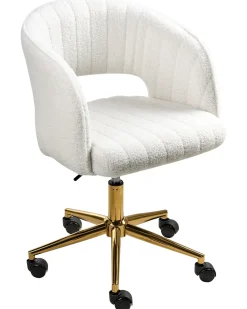Skrivebordsstol KATONAH Boucle Cremehvid