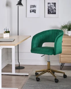 Skrivebordsstol KATONAH Velour Grøn