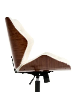 Skrivebordsstol LOMPOC Boucle Cremehvid