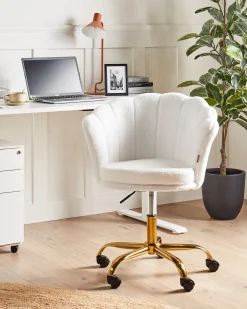Skrivebordsstol MONTICELLO Boucle Hvid