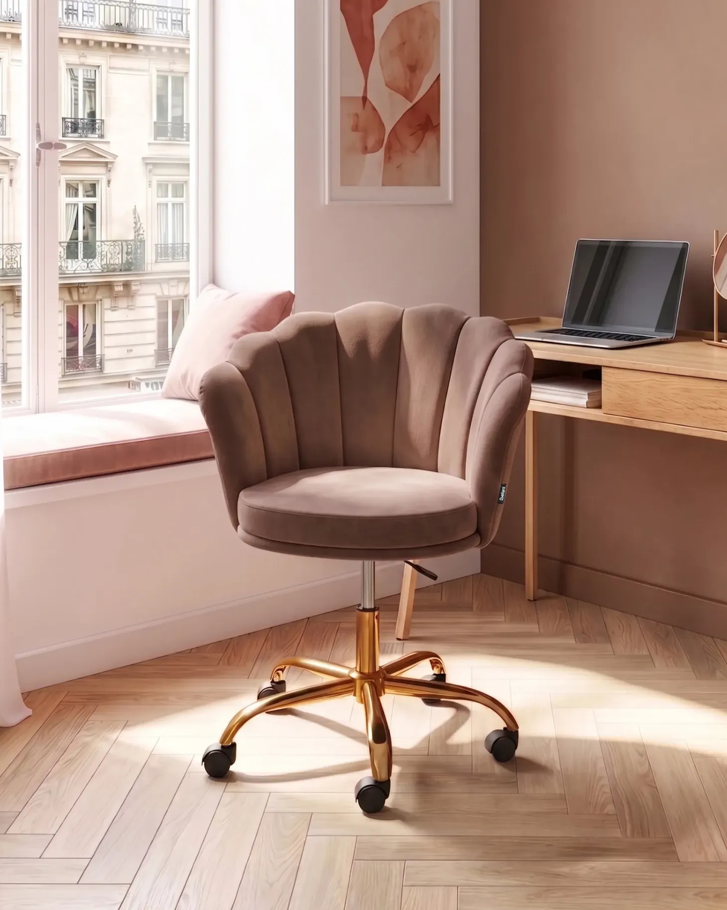 Skrivebordsstol MONTICELLO Velour Brun