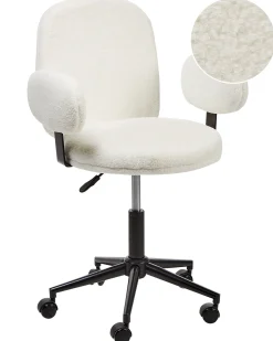 Skrivebordsstol MORAGA Boucle Cremehvid