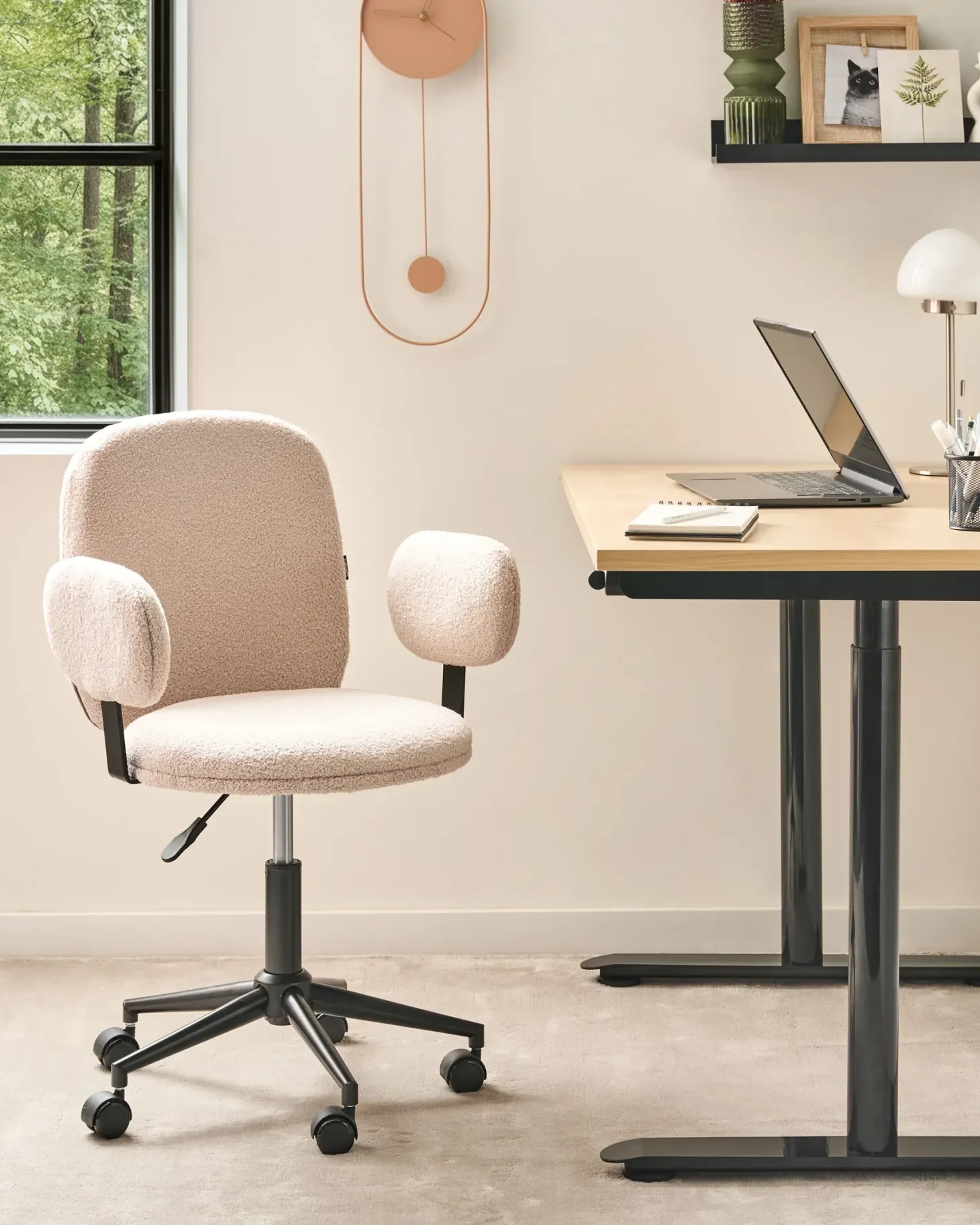 Skrivebordsstol MORAGA Boucle Beige